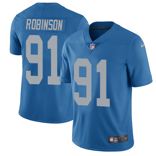 2019 Men Detroit Lions 91 Robinson blue Nike Vapor Untouchable Limited NFL Jersey